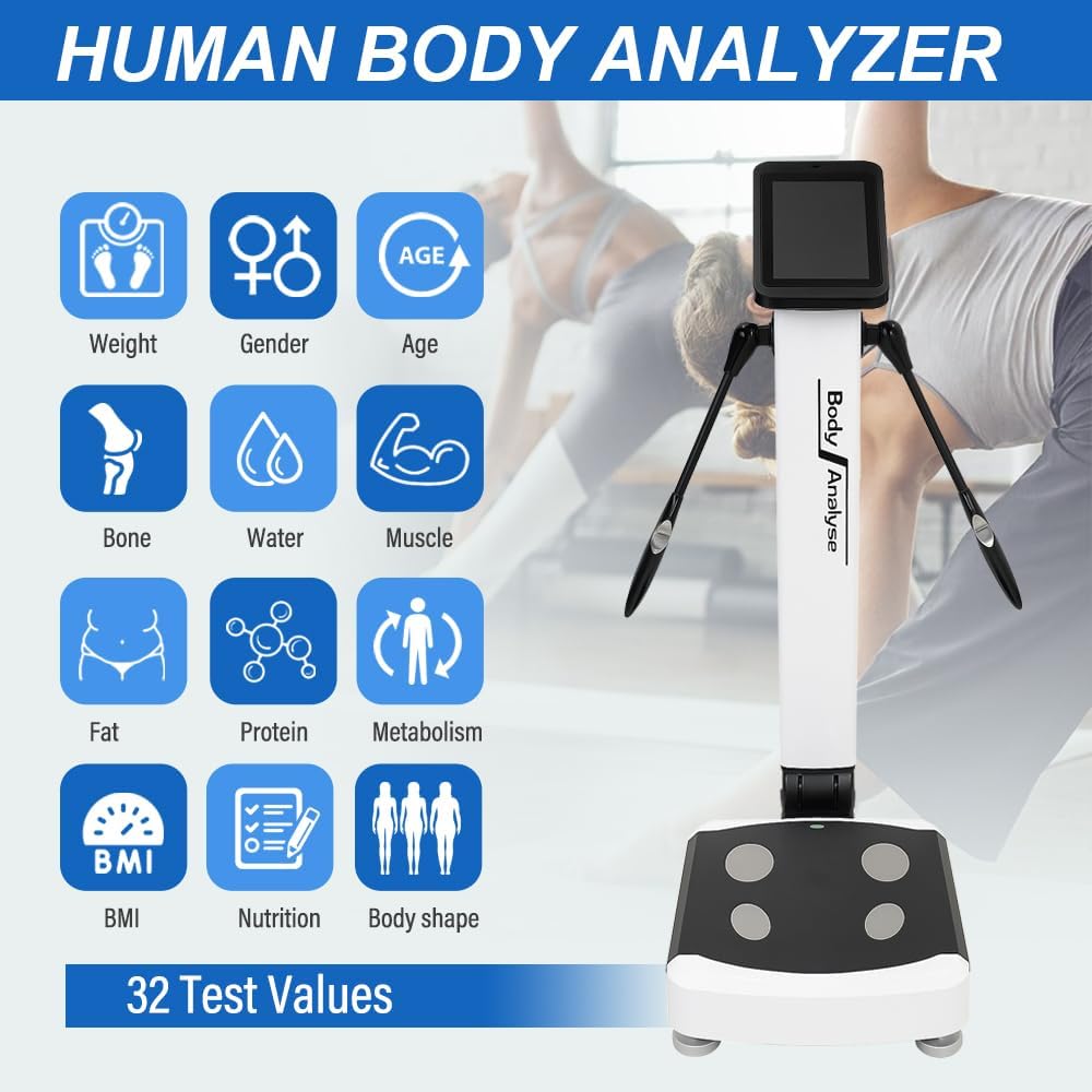 Human body analyzer with 32 test values